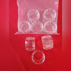 Clear Plastic Crystal Napkin Rings Set Of 8
